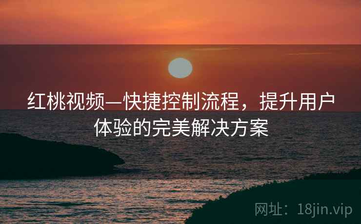 红桃视频—快捷控制流程，提升用户体验的完美解决方案