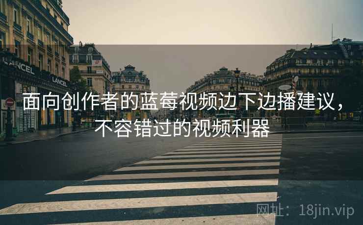 面向创作者的蓝莓视频边下边播建议，不容错过的视频利器