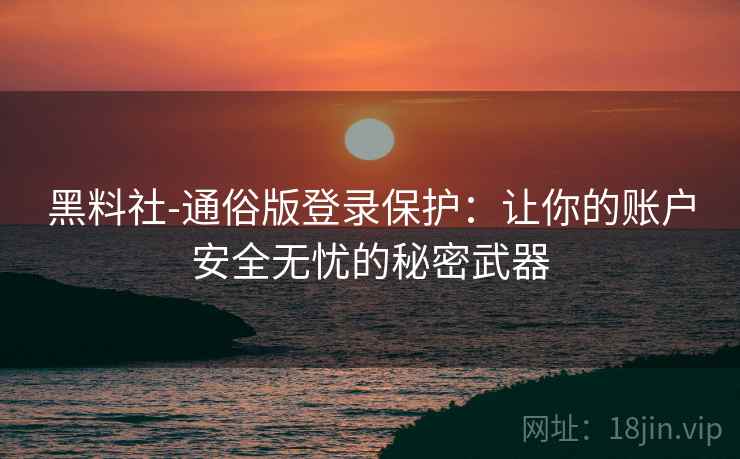 黑料社-通俗版登录保护：让你的账户安全无忧的秘密武器