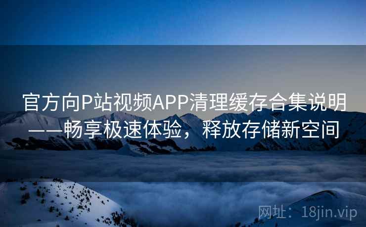官方向P站视频APP清理缓存合集说明——畅享极速体验，释放存储新空间