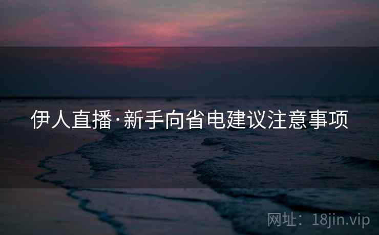 伊人直播·新手向省电建议注意事项