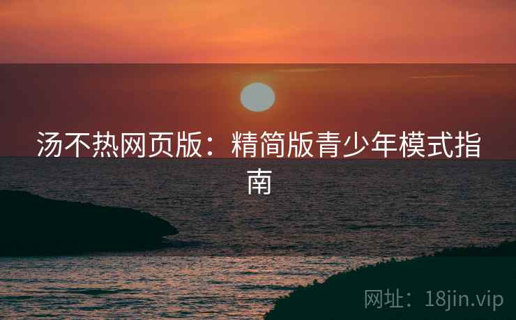 汤不热网页版：精简版青少年模式指南