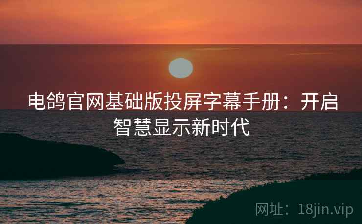 电鸽官网基础版投屏字幕手册：开启智慧显示新时代