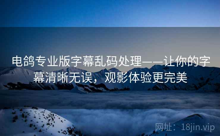 电鸽专业版字幕乱码处理——让你的字幕清晰无误，观影体验更完美