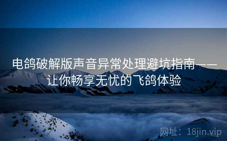 电鸽破解版声音异常处理避坑指南——让你畅享无忧的飞鸽体验