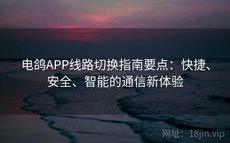 电鸽APP线路切换指南要点：快捷、安全、智能的通信新体验