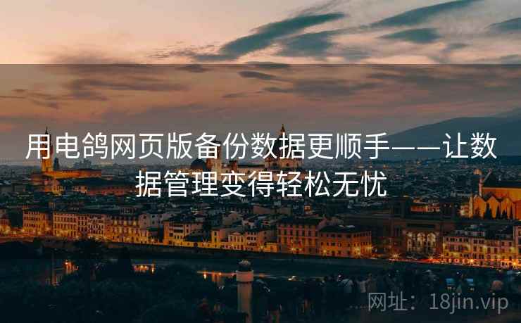 用电鸽网页版备份数据更顺手——让数据管理变得轻松无忧